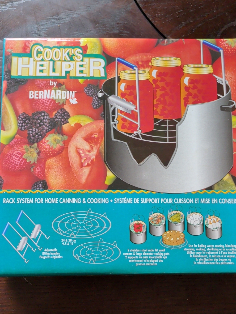Cook's Helper Bernardin - Rack System for Home Canning Preserves W 4 New Jar+Lid